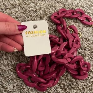 Pink chain bag strap